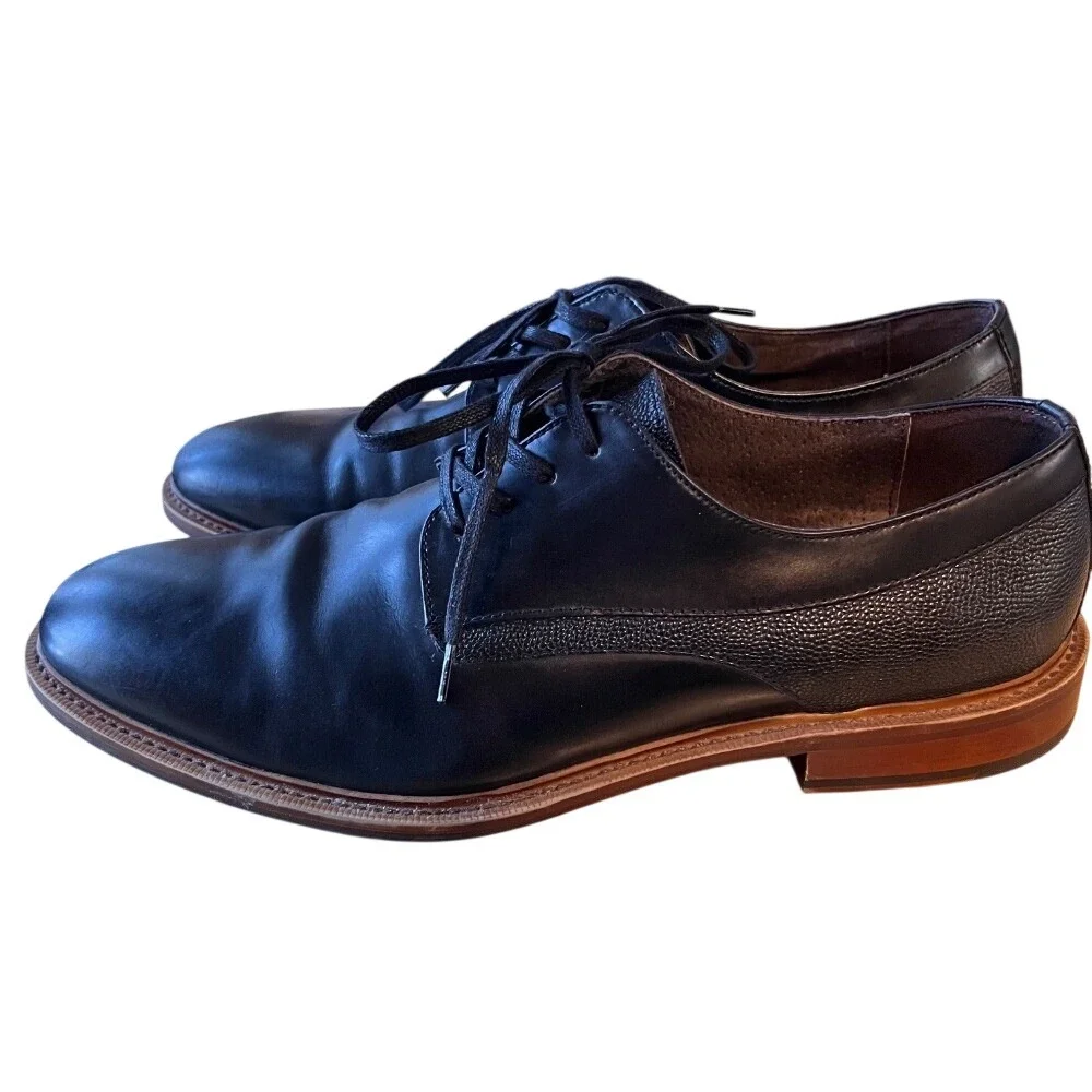 Aston Grey Adaydo Derby Dress Shoes Mens‎ 10 Black Leather Classic Groomsman
